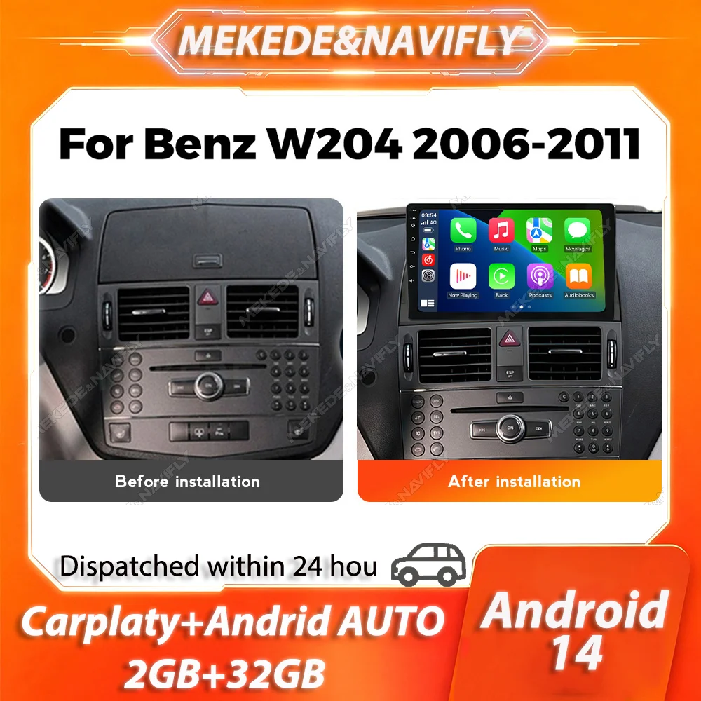 Android 14 Intelligent car audio system For Mercedes Benz C Class3 W204 S204 2006-2011 2 din Car Radio Multimedia Carplay Stereo
Android 14 Intelligent car audio system For Mercedes Benz C Class3 W204 S204 2006-2011 2 din Car Radio Multimedia Carplay Stereo