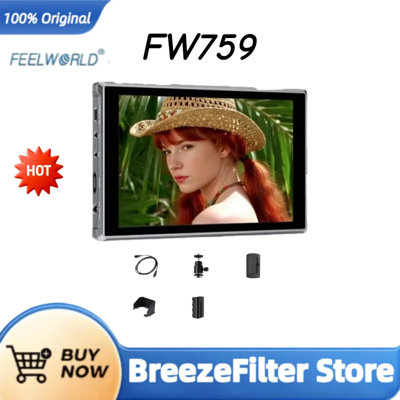 Видеомонитор Feelworld FW759 IPS 1280x800 для камер DSLR и видеокамер с функцией фокусировки Peaking, 7-дюймовый HD LCD-монитор для BMPCC, Canon, Sony
Видеомонитор Feelworld FW759 IPS 1280x800 для камер DSLR и видеокамер с функцией фокусировки Peaking, 7-дюймовый HD LCD-монитор для BMPCC, Canon, Sony