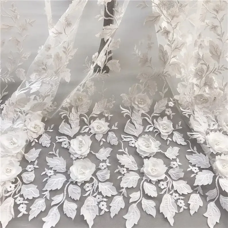 1 Yard High quality 3d Chiffon flower bead Lace fabric flower white tulle fabric For Girl Dress Tutu Dress Wedding Bridal Veil
1 Yard High quality 3d Chiffon flower bead Lace fabric flower white tulle fabric For Girl Dress Tutu Dress Wedding Bridal Veil