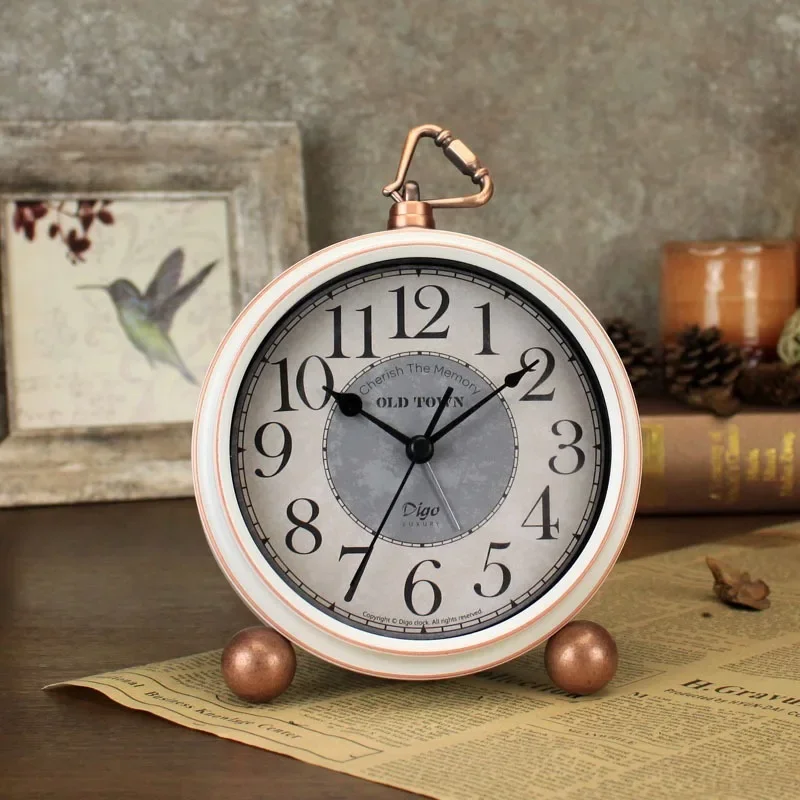 European Retro Pastoral Style Decorative Clock Metal Artificial Aging Quartz Alarm Clock Silent Sweep Seconds Alarm Watch Get Up
European Retro Pastoral Style Decorative Clock Metal Artificial Aging Quartz Alarm Clock Silent Sweep Seconds Alarm Watch Get Up
