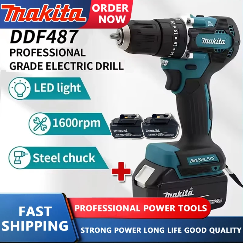 Makita DDF487 18V Cordless Brushless Electric Drill Driver Compact High Torque LXT Electric Variable Speed Brushless Motor Tool
Makita DDF487 18V Cordless Brushless Electric Drill Driver Compact High Torque LXT Electric Variable Speed Brushless Motor Tool