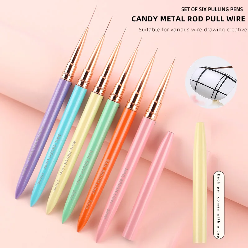 Professional 1/6pcs Fine Liner Brush Nail Art Macaron 6type Color Detail Painting Pen Gel Nail brushes Tools Nail Products
Professional 1/6pcs Fine Liner Brush Nail Art Macaron 6type Color Detail Painting Pen Gel Nail brushes Tools Nail Products