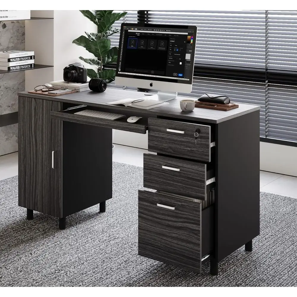 Venice-Style 53 Computer Desk with Lockable Drawers, Storage Cabinet, Keyboard Tray, and Cable Management for Home Office, Suita
Venice-Style 53 Computer Desk with Lockable Drawers, Storage Cabinet, Keyboard Tray, and Cable Management for Home Office, Suita