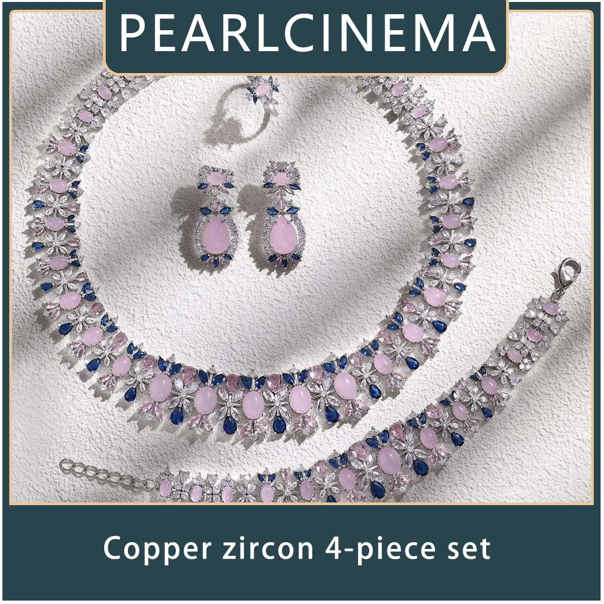 PEARLCINEMA Luxury copper gold plated bridal jewelry Sparkling water-light effect necklace set Evening banquet jewelry
PEARLCINEMA Luxury copper gold plated bridal jewelry Sparkling water-light effect necklace set Evening banquet jewelry