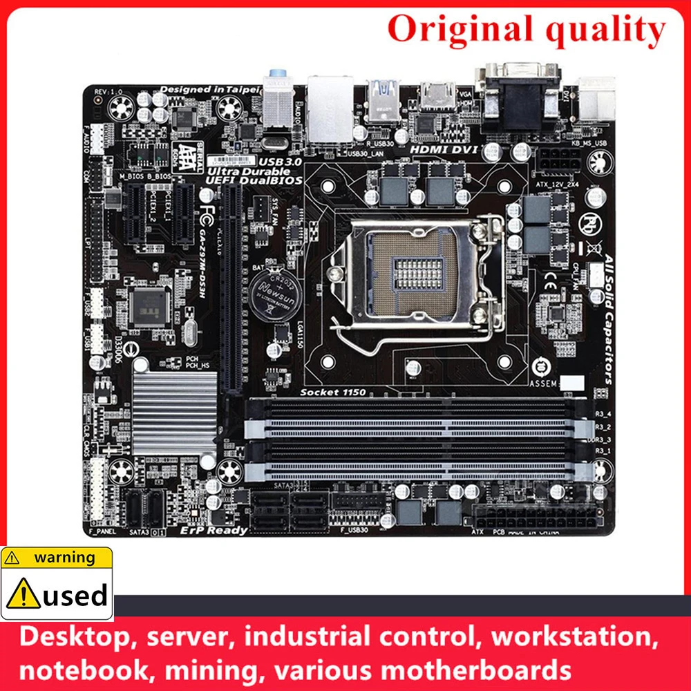 For GA-Z97M-DS3H Z97M-DS3H Motherboards LGA 1150 DDR3 32GB m-ATX Intel Z97 Overclocking Desktop Mainboard SATA III USB3.0
For GA-Z97M-DS3H Z97M-DS3H Motherboards LGA 1150 DDR3 32GB m-ATX Intel Z97 Overclocking Desktop Mainboard SATA III USB3.0