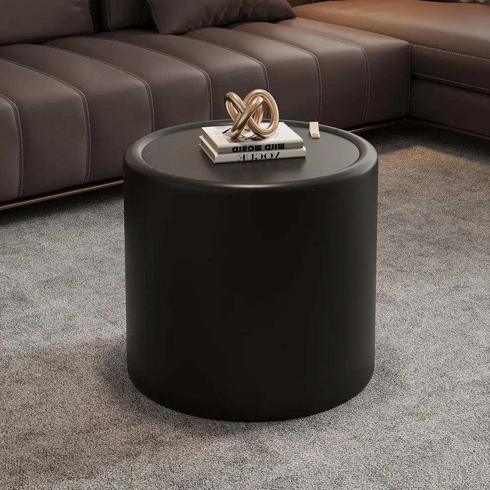 Black Round End Table with Tempered Glass Top, PU Leather Accent Side Table with Hidden Storage, No Assembly Required ern Coee T
Black Round End Table with Tempered Glass Top, PU Leather Accent Side Table with Hidden Storage, No Assembly Required ern Coee T