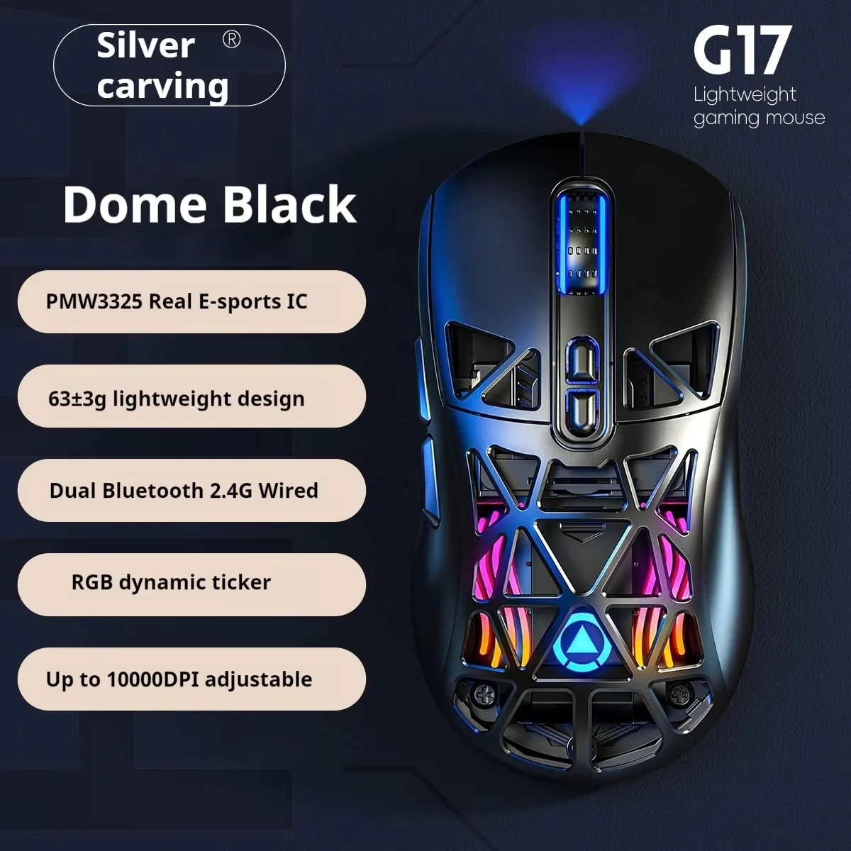 Игровая мышь YINGDIAO G17, легкая Bluetooth, беспроводная, трехрежимная, RGB, проводная, офисная компьютерная периферия, Attrack Shark R3, замена
Игровая мышь YINGDIAO G17, легкая Bluetooth, беспроводная, трехрежимная, RGB, проводная, офисная компьютерная периферия, Attrack Shark R3, замена