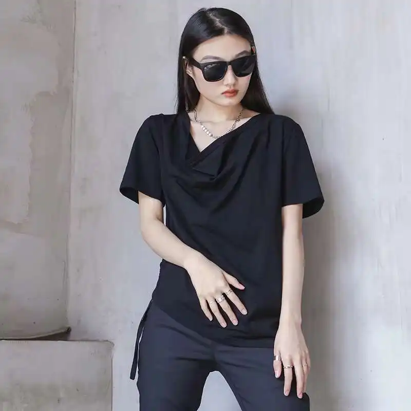 Women's Short Sleeve T Shirt Summer New Pile Collar Simple Personality Irregular Hem Large Short Sleeve T Shirt
Women's Short Sleeve T Shirt Summer New Pile Collar Simple Personality Irregular Hem Large Short Sleeve T Shirt