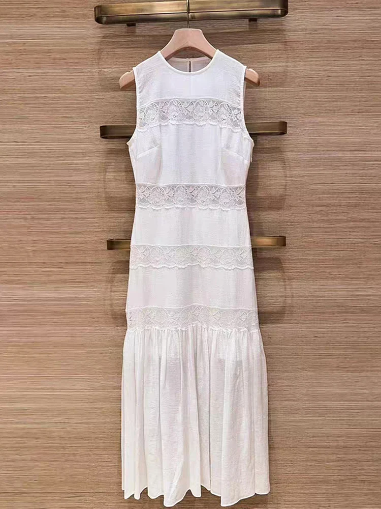 Elegant Long Sleeveless Lace Dress round Neck Gown for Women Summer 2026 French Style Slim Fit A-Line Dress Casual Wear
Elegant Long Sleeveless Lace Dress round Neck Gown for Women Summer 2026 French Style Slim Fit A-Line Dress Casual Wear