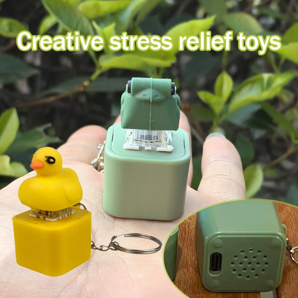 Upgrade Duck Frog Keyboard Fidget Toys Keychain Finger Button Clicker Decompression Toys with Colorful Lights Rechargeable Ornam
Upgrade Duck Frog Keyboard Fidget Toys Keychain Finger Button Clicker Decompression Toys with Colorful Lights Rechargeable Ornam