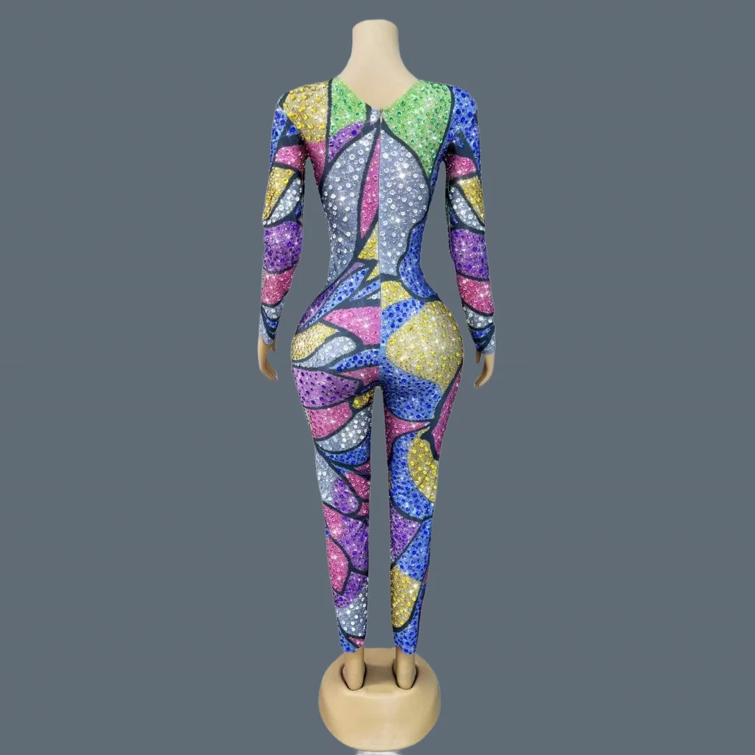 Mysterious Dreamlike Colorful Rhinestone Sparkly Jumpsuit Dance Nightclub Drag Queen Performer Wear Night Out Outfit Qianbaise
Mysterious Dreamlike Colorful Rhinestone Sparkly Jumpsuit Dance Nightclub Drag Queen Performer Wear Night Out Outfit Qianbaise