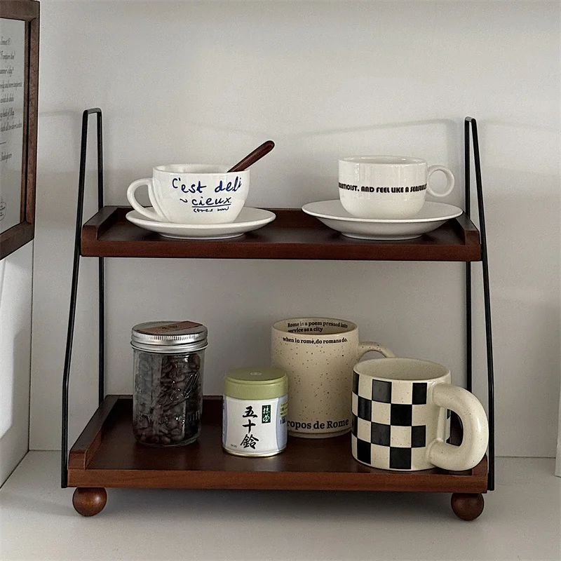 Vintage Iron-Wood 2-Tier Wall-Mounted Kitchen Organizer Spice Rack Coffee Station Shelf Nordic Style Storage Solution
Vintage Iron-Wood 2-Tier Wall-Mounted Kitchen Organizer Spice Rack Coffee Station Shelf Nordic Style Storage Solution