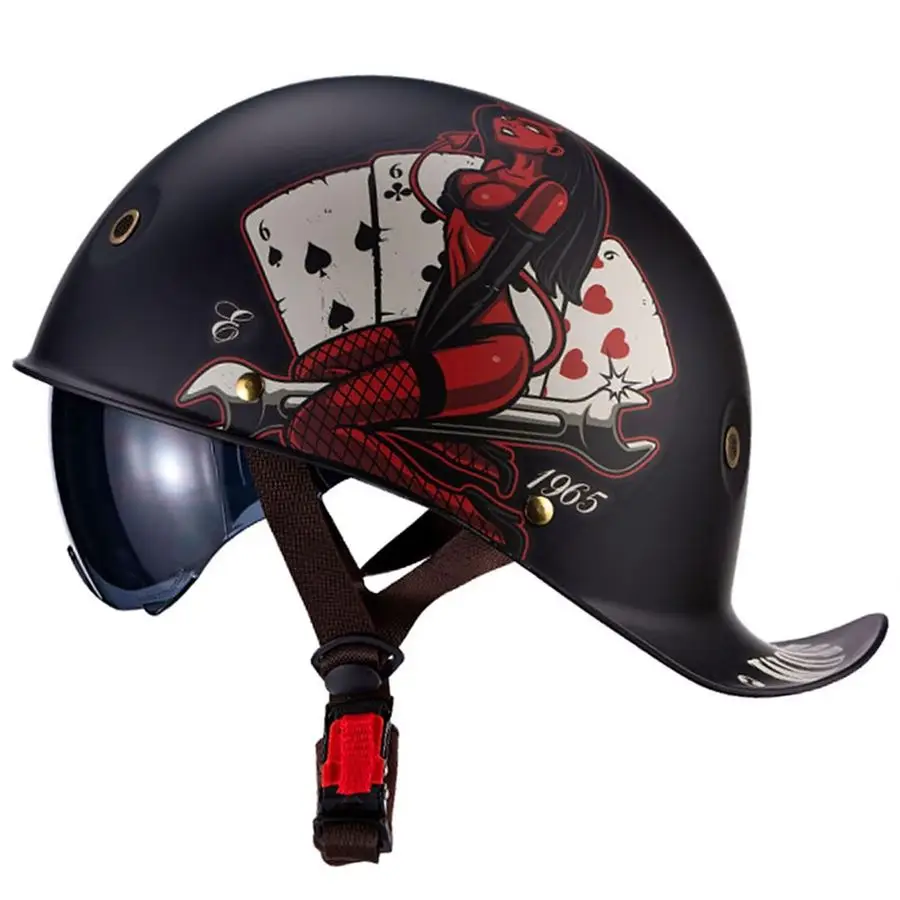 Новинка, крутые полушлемы, винтажная немецкая бейсболка, мотоциклетный шлем с открытым лицом для взрослых, женщин и мужчин, для велосипеда Cruiser Chopper
Новинка, крутые полушлемы, винтажная немецкая бейсболка, мотоциклетный шлем с открытым лицом для взрослых, женщин и мужчин, для велосипеда Cruiser Chopper