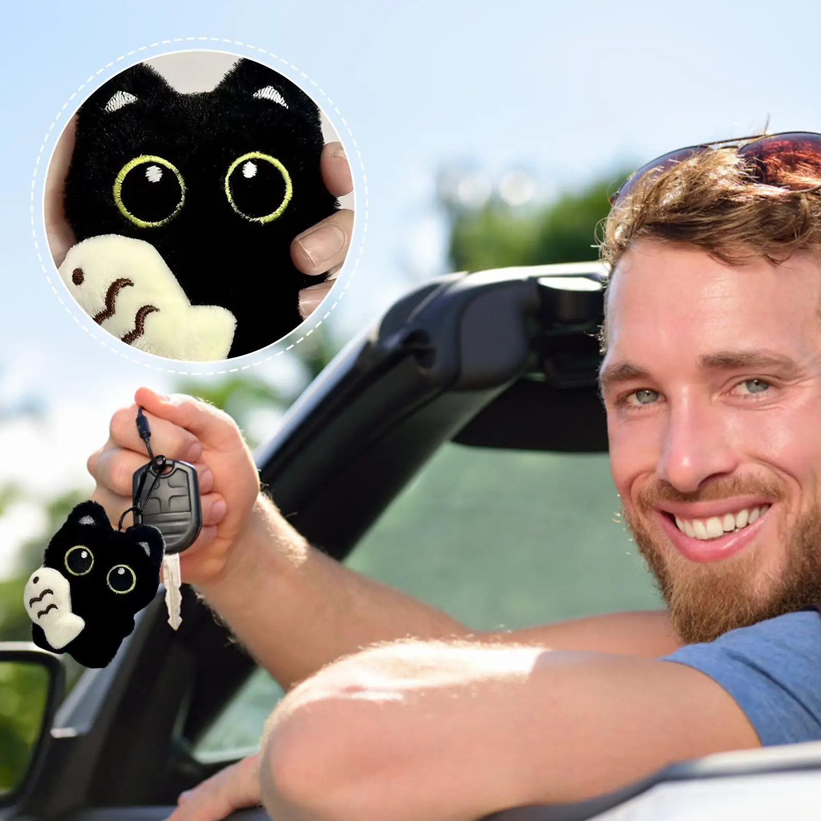 1PCS Cool Plush Black Cat Doll Toy Keychain Bag Pendant Charms Car Keyring Accessories For Women Couples Kawaii Gift
1PCS Cool Plush Black Cat Doll Toy Keychain Bag Pendant Charms Car Keyring Accessories For Women Couples Kawaii Gift