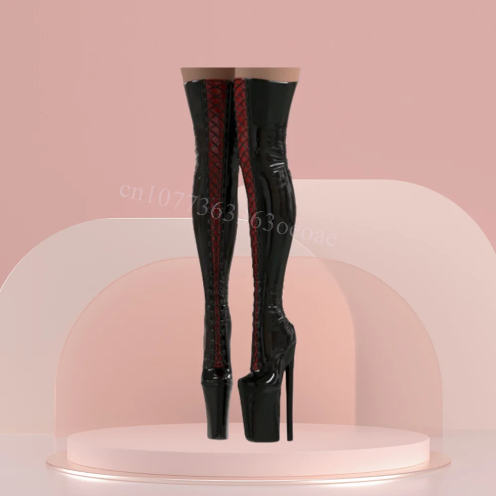High Paltform Thigh High Boots Patent Leather Cross Tied Shoes for Women Thin High Heels Fashion Shoes 2025 Zapatos Para Mujere
High Paltform Thigh High Boots Patent Leather Cross Tied Shoes for Women Thin High Heels Fashion Shoes 2025 Zapatos Para Mujere