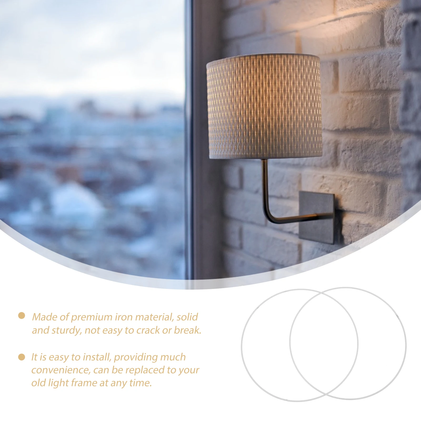 2pcs Round Hoop Lampshade Frames White Metal Support for Chandelier Ceiling Light Vintage Ring Fitter DIY Projects Home Decor
2pcs Round Hoop Lampshade Frames White Metal Support for Chandelier Ceiling Light Vintage Ring Fitter DIY Projects Home Decor