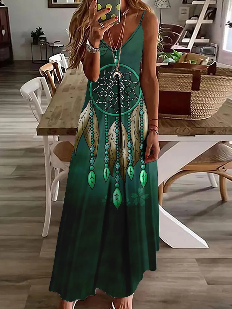 Summer Daily Casual Women's V-neck Dress Dreamcatcher 3D Printed Women's Elegant Dress Outdoor Street Fashion Women's Long Dress
Summer Daily Casual Women's V-neck Dress Dreamcatcher 3D Printed Women's Elegant Dress Outdoor Street Fashion Women's Long Dress