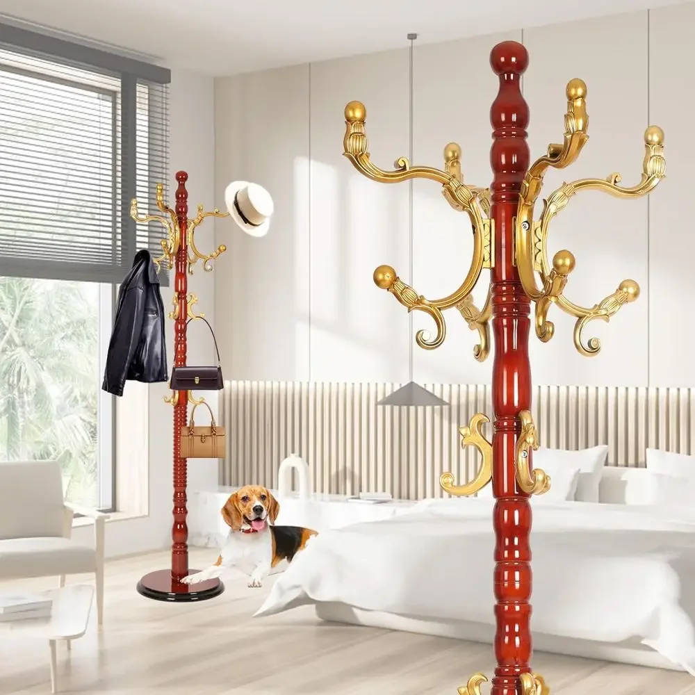 Coat Rack reestanding,Solid Wooden Coat Rack Stand with 3 Height Options,14 Hooks, Natural Birch Coat Tree Easy to assemble or C
Coat Rack reestanding,Solid Wooden Coat Rack Stand with 3 Height Options,14 Hooks, Natural Birch Coat Tree Easy to assemble or C