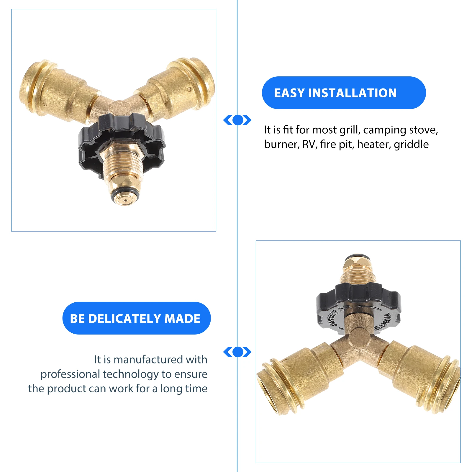 Brass Propane Tank Separator Y Type Dual Connection Kit for Grill Heater Fire Pit Burner RV Camping Stove Tee Adapter
Brass Propane Tank Separator Y Type Dual Connection Kit for Grill Heater Fire Pit Burner RV Camping Stove Tee Adapter