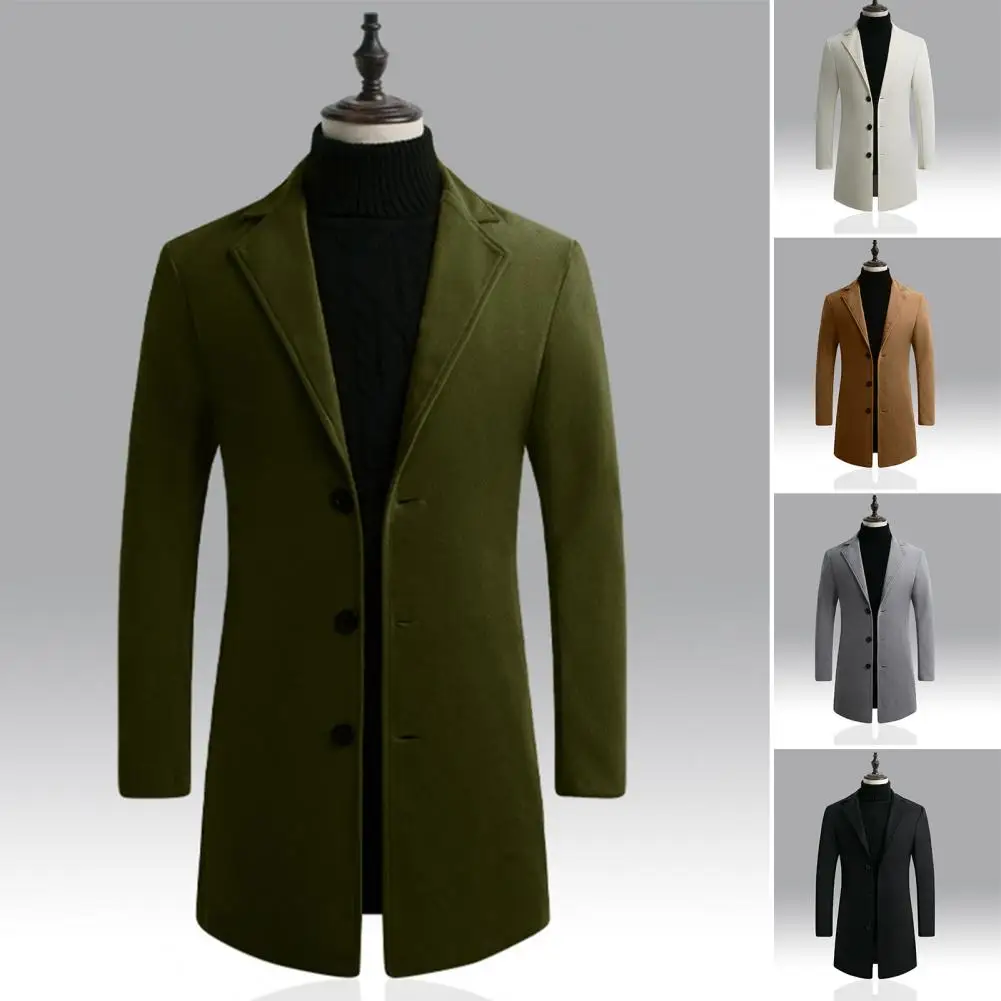 Autumn Men Trench Coat Solid Color Single Breasted Slim Fit Windproof Mid-length Jacket Slim-fitting Buttons Jacket for Sports
Autumn Men Trench Coat Solid Color Single Breasted Slim Fit Windproof Mid-length Jacket Slim-fitting Buttons Jacket for Sports