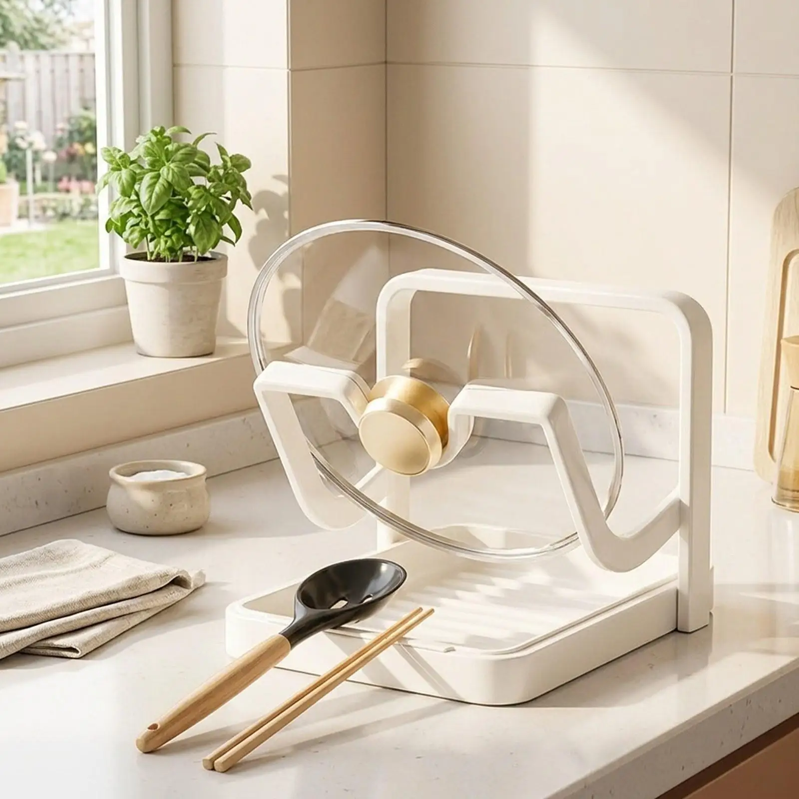 Pan Lid Organizer Utensil Rest Rack Lid and Spoon Rest Shelf
Pan Lid Organizer Utensil Rest Rack Lid and Spoon Rest Shelf