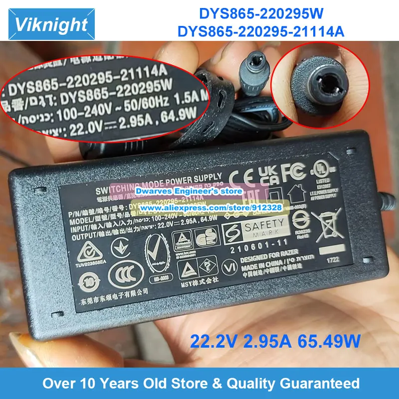 DYS865-220295W DYS865-220295-21114A AC Adapter 22V 2.95A for Razer V2 PRO BLUETOOTH SOUNDBAR SPEAKER LEVIATHAN V2 SOUNDBAR SPEAK
DYS865-220295W DYS865-220295-21114A AC Adapter 22V 2.95A for Razer V2 PRO BLUETOOTH SOUNDBAR SPEAKER LEVIATHAN V2 SOUNDBAR SPEAK