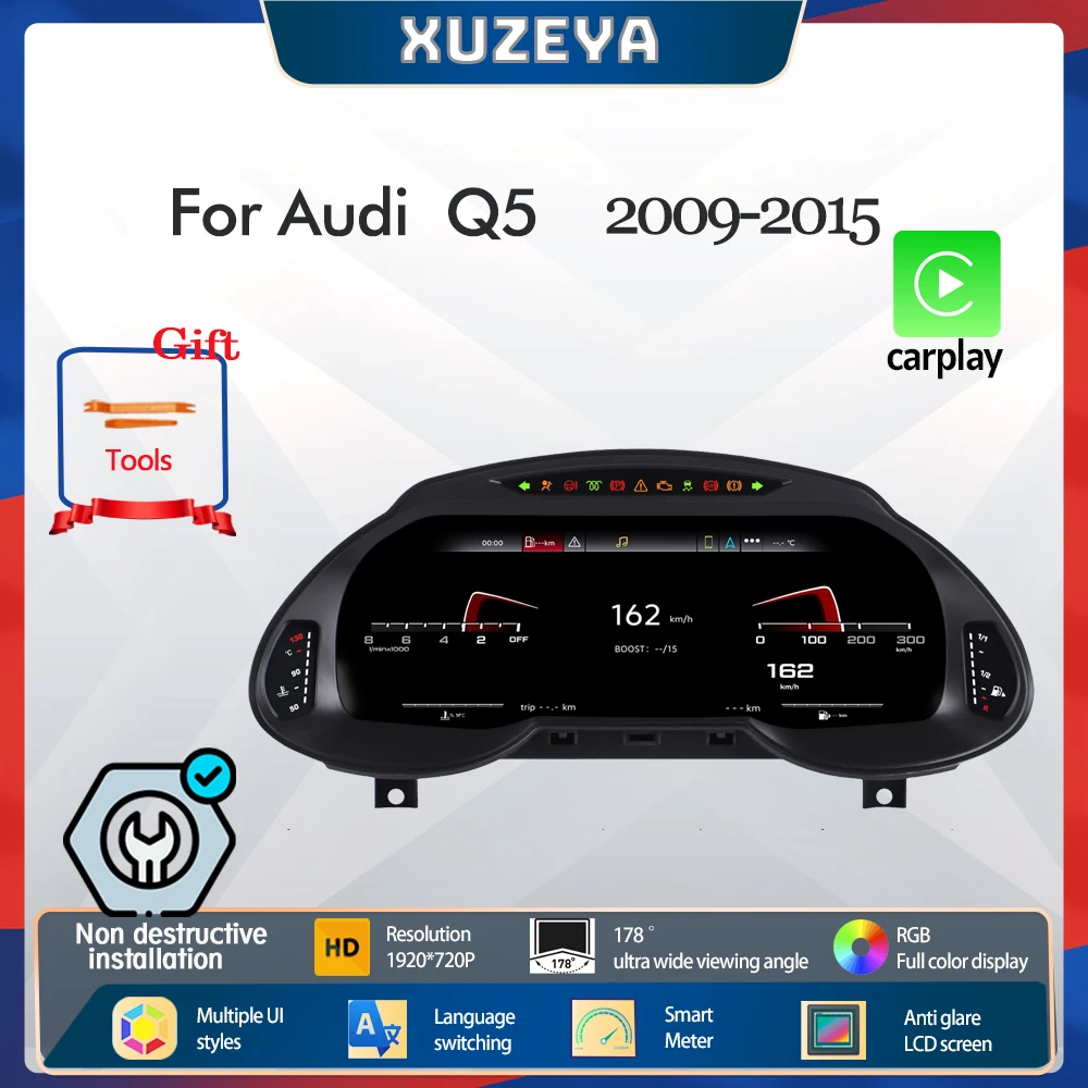 12,3-дюймовая цифровая приборная панель для Audi Q5 2009-2018 лет, ЖК-панель, спидометр, виртуальный прибор для кабины
12,3-дюймовая цифровая приборная панель для Audi Q5 2009-2018 лет, ЖК-панель, спидометр, виртуальный прибор для кабины