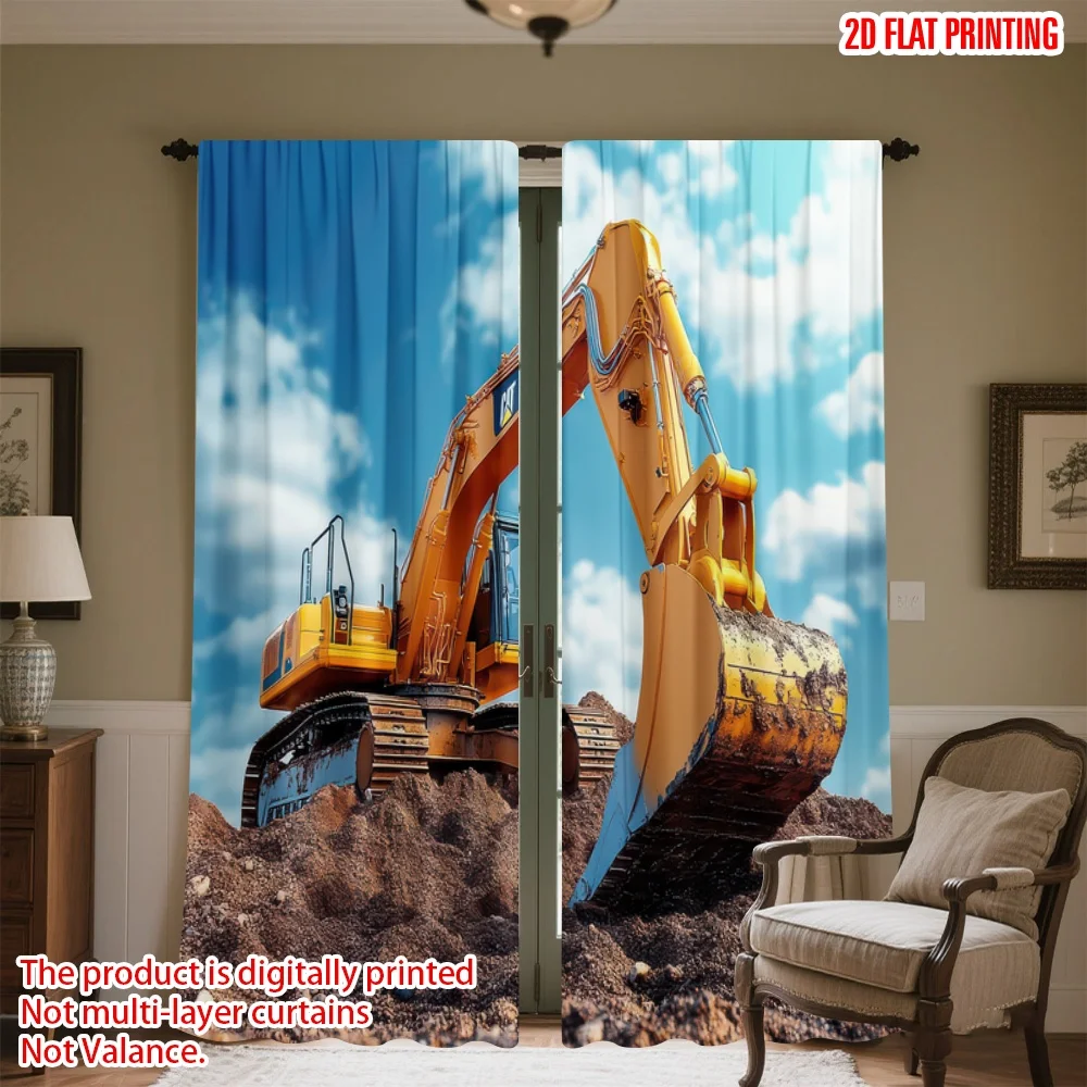 2D flat printing 2pcs Party Curtains Yellow Excavator on Mound Digital Printed Polyester Drapes Seasonal Party & Holiday Decor
2D flat printing 2pcs Party Curtains Yellow Excavator on Mound Digital Printed Polyester Drapes Seasonal Party & Holiday Decor