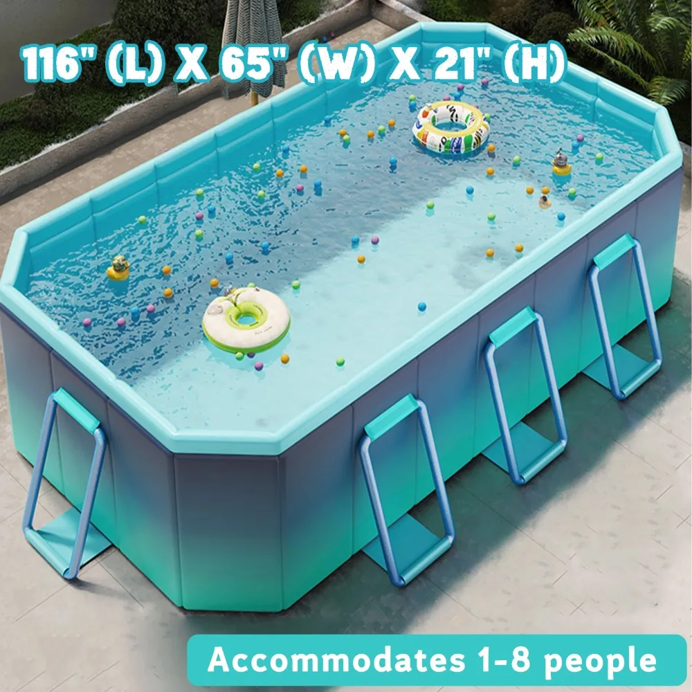 Outdoor Foldable Non-Inflatable Adults and Kids Swimming Pool Titanium Aluminum Support Steel Frame Anti-Slip(116" x 65" x 21")
Outdoor Foldable Non-Inflatable Adults and Kids Swimming Pool Titanium Aluminum Support Steel Frame Anti-Slip(116" x 65" x 21")