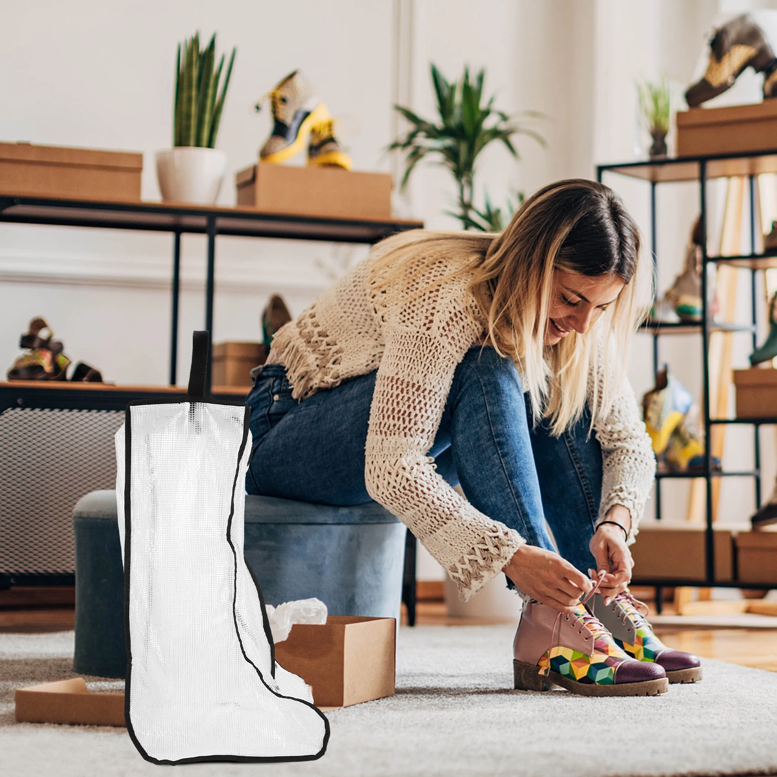 Portable Boots Storage Pouch Zippered Shoe Bag for Travel Home Organization Reusable PVC Pouch for Riding Snow Boots
Portable Boots Storage Pouch Zippered Shoe Bag for Travel Home Organization Reusable PVC Pouch for Riding Snow Boots