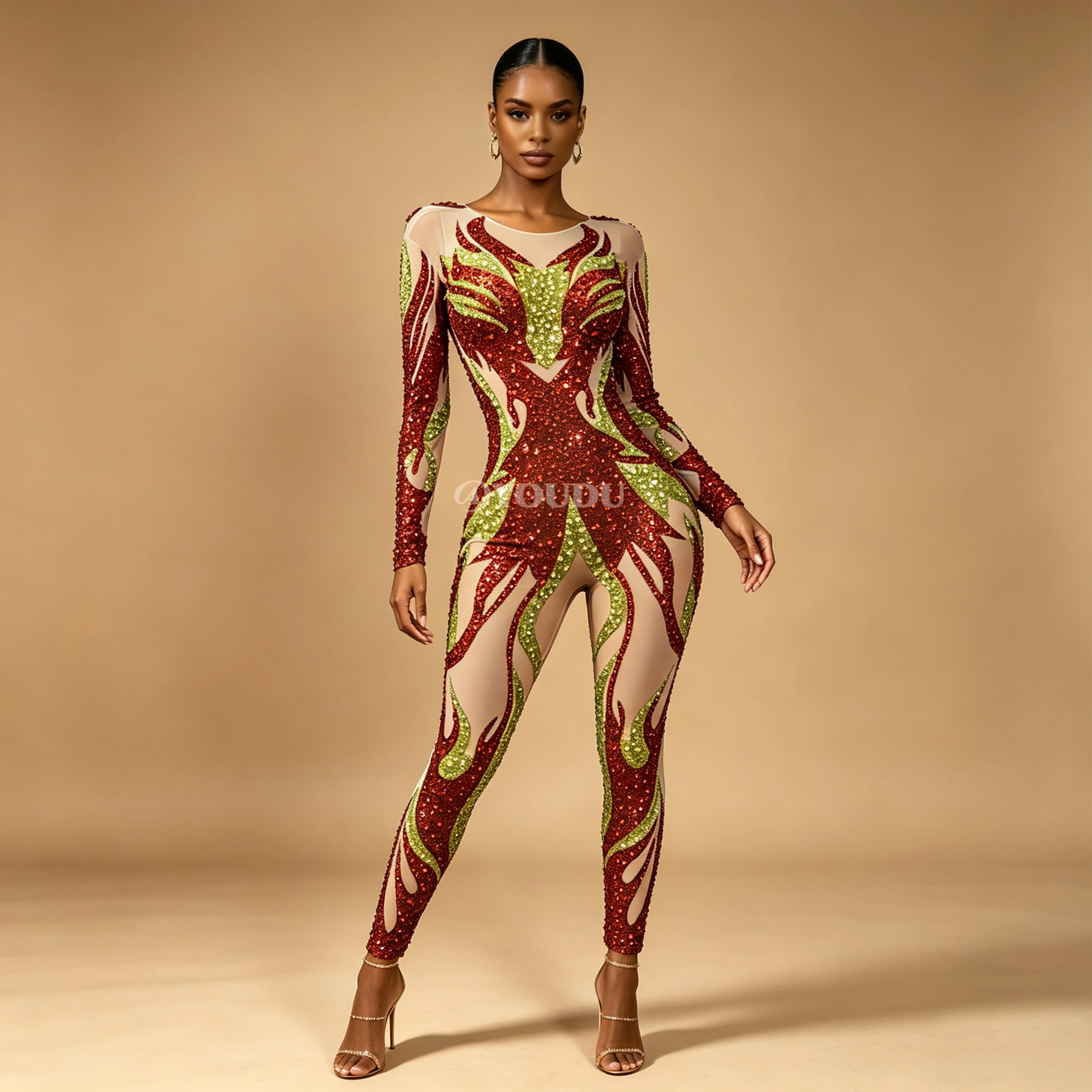 Fashion Designed Stage Outfit Shining Rhinestones Long Sleeves Mesh Bodysuit Party Show Wear Singer Dancer Performance Chiyan
Fashion Designed Stage Outfit Shining Rhinestones Long Sleeves Mesh Bodysuit Party Show Wear Singer Dancer Performance Chiyan