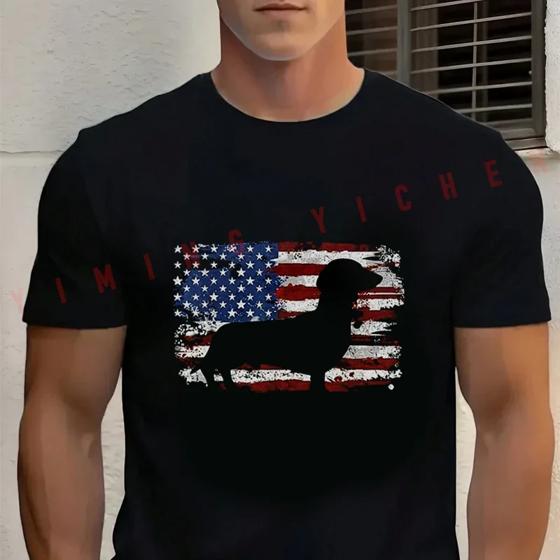 Vintage American Dog Lover With Dachshund Print Motorcycle Cotton T-shirt Short Sleeve Casual Basic O-Neck Unisex Tops
Vintage American Dog Lover With Dachshund Print Motorcycle Cotton T-shirt Short Sleeve Casual Basic O-Neck Unisex Tops