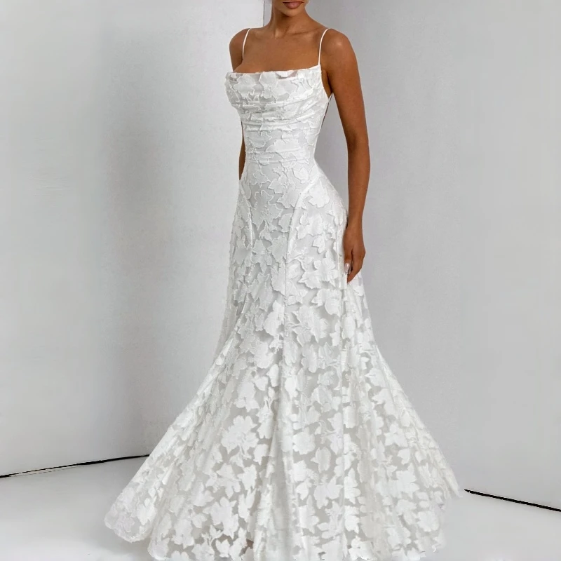 Lace Spaghetti Strap Maxi Dress Elegant Ruched Bust Lace Backless Evening Gown Ruched Evening Gown Bridesmaid Wedding Party
Lace Spaghetti Strap Maxi Dress Elegant Ruched Bust Lace Backless Evening Gown Ruched Evening Gown Bridesmaid Wedding Party