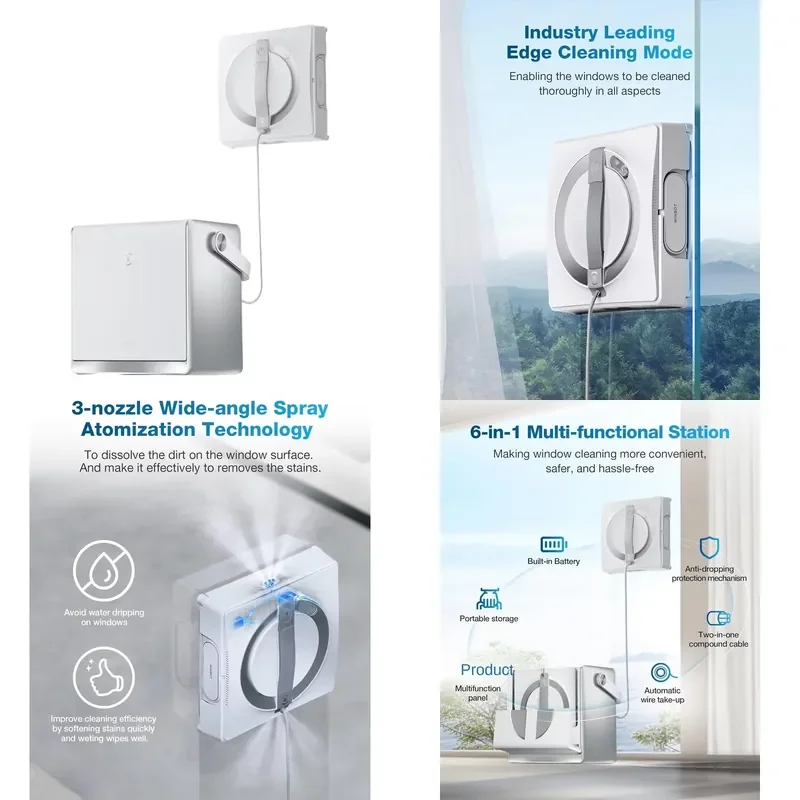 ECOVACS WINBOT for Intelligent Ultrasonic Outdoor Window Cleaner with 9-Stage Protection System Electric Fully Automatic
ECOVACS WINBOT for Intelligent Ultrasonic Outdoor Window Cleaner with 9-Stage Protection System Electric Fully Automatic