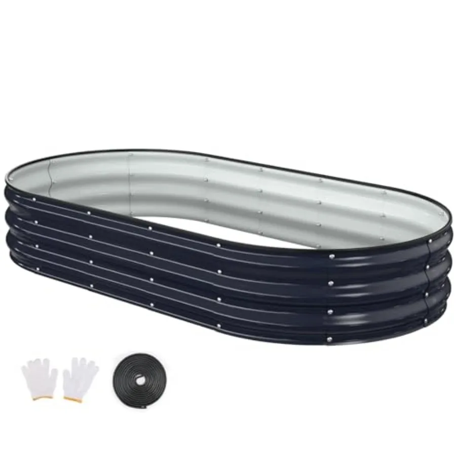 Raised Garden Bed, Galvanized Outdoor Planter Beds with Safety Edging and Gloves, Oval Metal Planter Box for Gardening Vegetabl
Raised Garden Bed, Galvanized Outdoor Planter Beds with Safety Edging and Gloves, Oval Metal Planter Box for Gardening Vegetabl