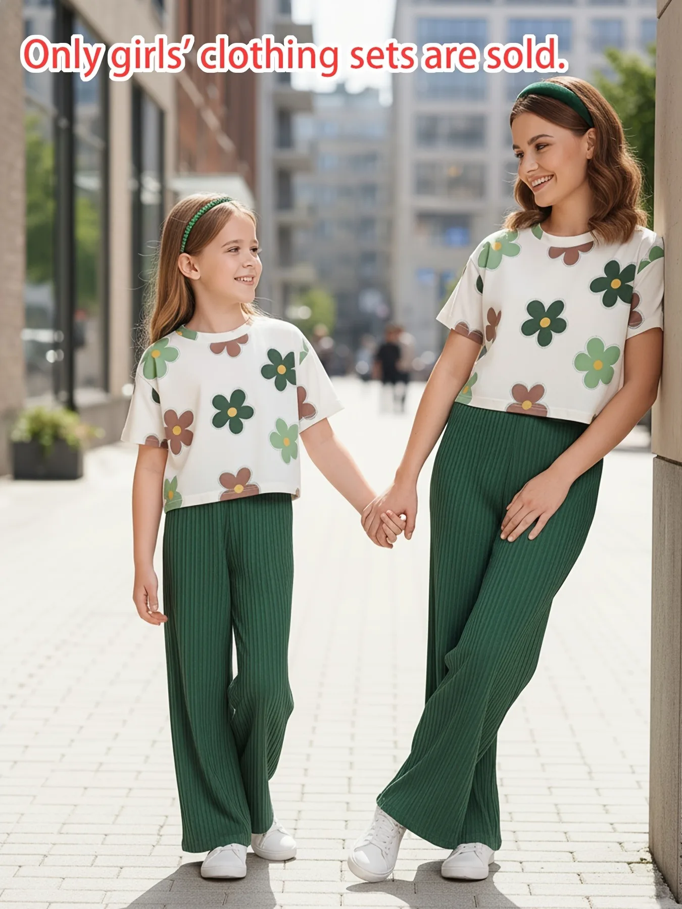 2-Piece Floral Print T-Shirt & Wide Leg Pants Set Girls Summer Casual Family Style Outfit
2-Piece Floral Print T-Shirt & Wide Leg Pants Set Girls Summer Casual Family Style Outfit