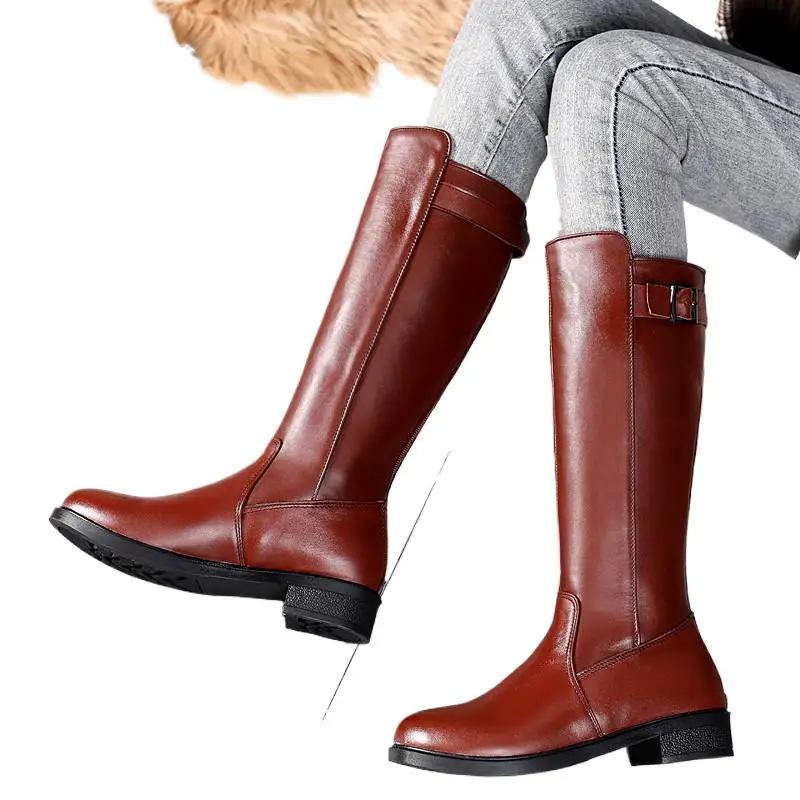 Кожаные женские сапоги для верховой езды, шерстяные высокие сапоги до колена с высоким берцем, сапоги для верховой езды на толстой ноге
Кожаные женские сапоги для верховой езды, шерстяные высокие сапоги до колена с высоким берцем, сапоги для верховой езды на толстой ноге