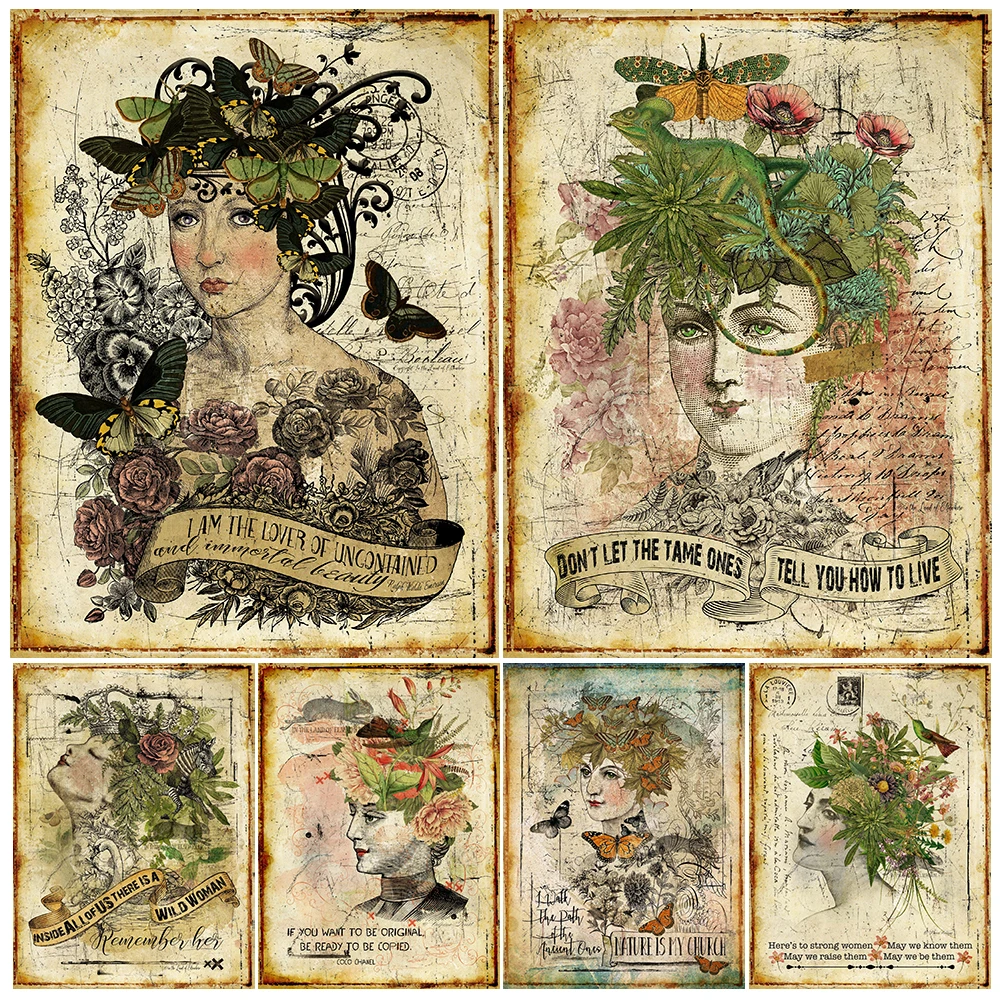 Nature Woman And Forest Man Vintage Wall Art Canvas Painting,Floral Woman Antique Art Poster And Print Home Decoration Unframed
Nature Woman And Forest Man Vintage Wall Art Canvas Painting,Floral Woman Antique Art Poster And Print Home Decoration Unframed