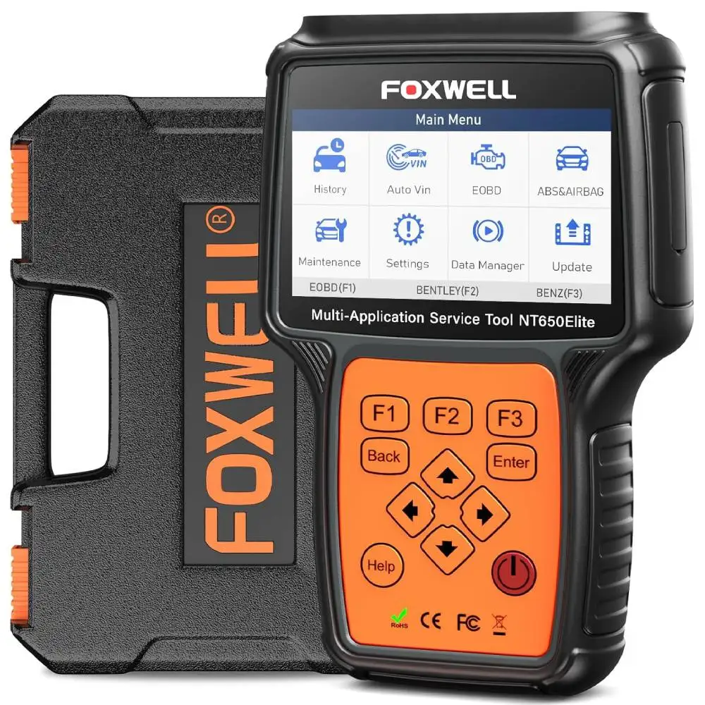 FOXWELL NT650 Elite OBD2 Scanner with ABS and SRS Full Function ABS Scan Tool 25 Resets Live Data Bidirectional Diagnostic Tool
FOXWELL NT650 Elite OBD2 Scanner with ABS and SRS Full Function ABS Scan Tool 25 Resets Live Data Bidirectional Diagnostic Tool