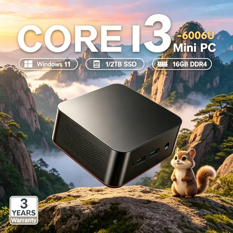 2026 Gorgeous Terse MINI PC Windows 11 Pro Core I3 6006U RAM 1TB SSD WIFI 6 BT5.2 4K HD Aureate Gentle Gaming Home Learning
2026 Gorgeous Terse MINI PC Windows 11 Pro Core I3 6006U RAM 1TB SSD WIFI 6 BT5.2 4K HD Aureate Gentle Gaming Home Learning