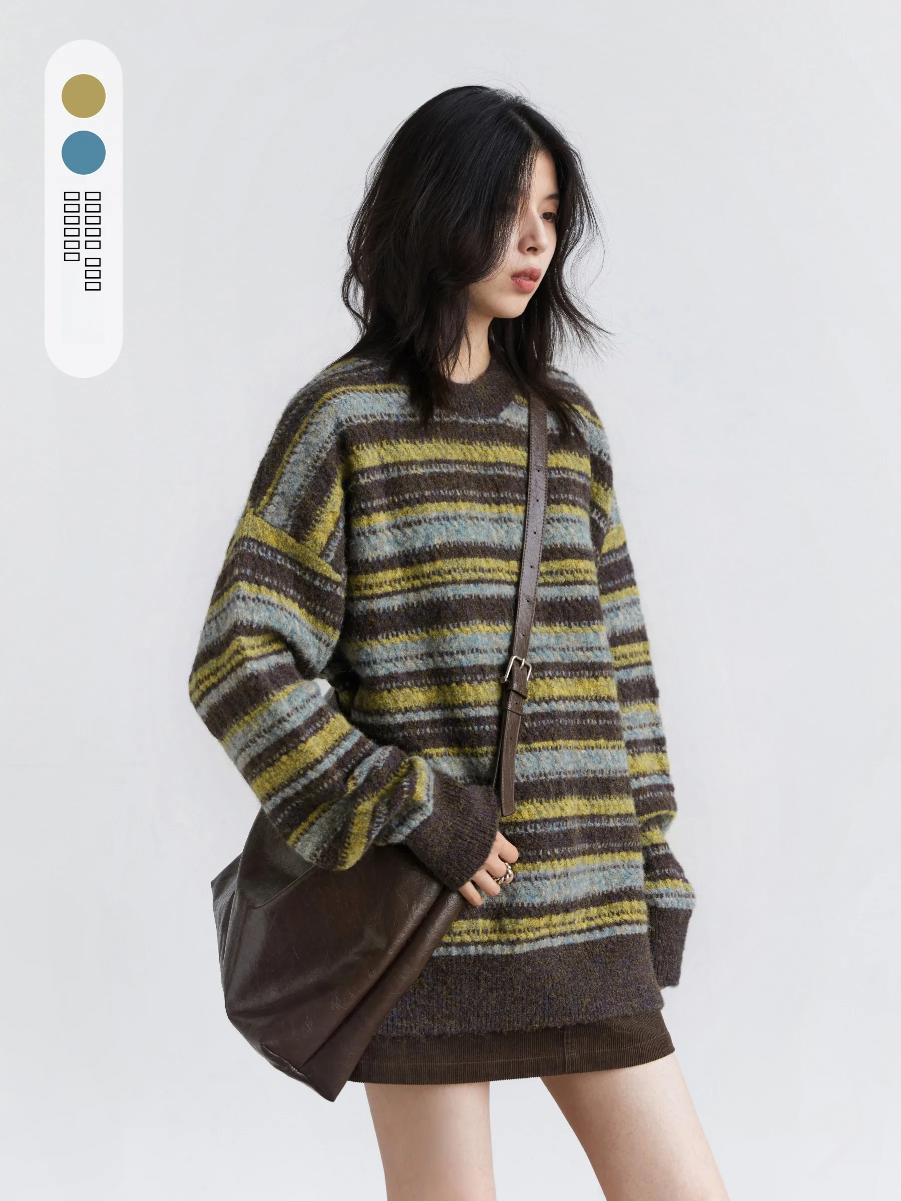 CHICVEN Зимний новый женский свитер с круглым вырезом, в полоску, из смесового полиэстера, теплый, с длинным рукавом
CHICVEN Зимний новый женский свитер с круглым вырезом, в полоску, из смесового полиэстера, теплый, с длинным рукавом