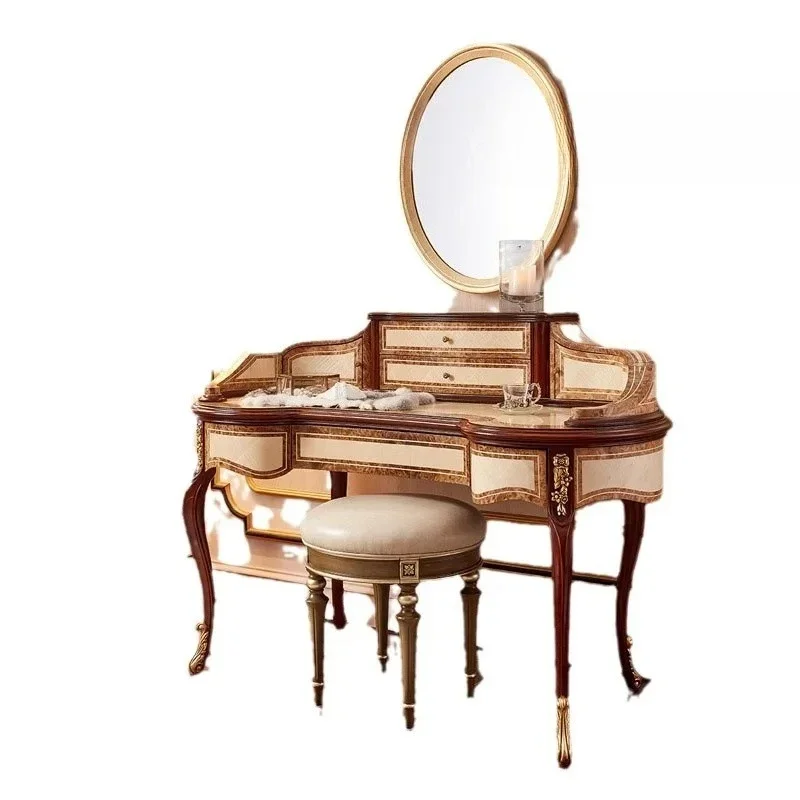 European solid wood makeup dresser neoclassical makeup table makeup mirror stool luxury combination
European solid wood makeup dresser neoclassical makeup table makeup mirror stool luxury combination