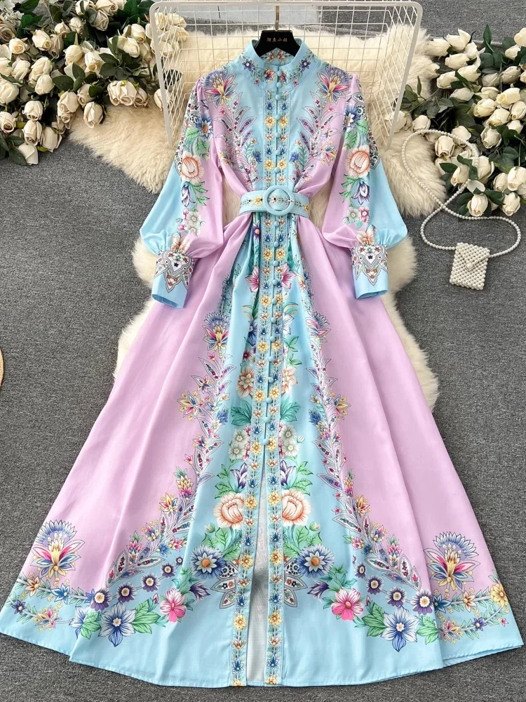 Women Elegant Floral Long Dress Spring Autumn Long Sleeve A-Line Vintage Party Dresses Ladies Slim Single Breasted Long Robe
Women Elegant Floral Long Dress Spring Autumn Long Sleeve A-Line Vintage Party Dresses Ladies Slim Single Breasted Long Robe