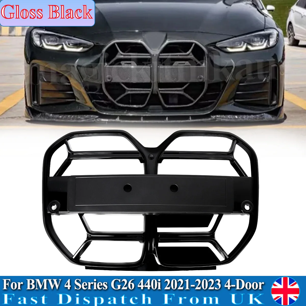 CS Style Gloss Black Front Kidney Grille For BMW G26 4 Series Gran Coupe 2021-2024
CS Style Gloss Black Front Kidney Grille For BMW G26 4 Series Gran Coupe 2021-2024