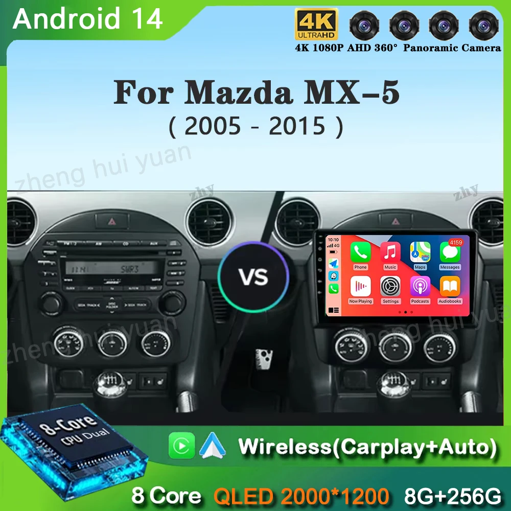 For Mazda MX-5 MX5 MX 5 NC 2005 - 2015 4G Android 14 Carplay Car Multimedia Player Navigation GPS WIFI 4G Car Radio Stereo DVD
For Mazda MX-5 MX5 MX 5 NC 2005 - 2015 4G Android 14 Carplay Car Multimedia Player Navigation GPS WIFI 4G Car Radio Stereo DVD
