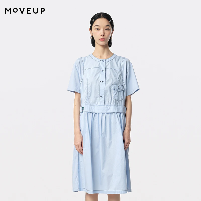 MOVEUP Short Sleeved Round Neck Dress 2026 Summer New Pure Cotton Bright Line Adjustable Buckle Commuting A-Line Dress 324221341
MOVEUP Short Sleeved Round Neck Dress 2026 Summer New Pure Cotton Bright Line Adjustable Buckle Commuting A-Line Dress 324221341