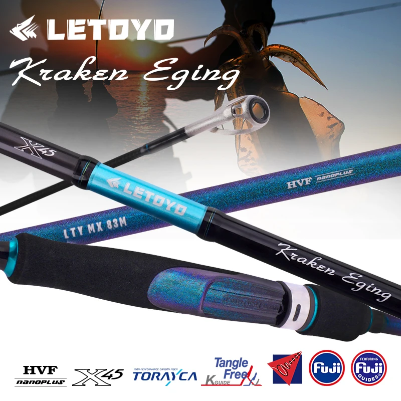 LETOYO 99g 2.52m Full FUJI Guide Ultra light Octopus Cuttlefish Squid Fishing Spinning Rod High Carbon Egi Rod Squid Lure Rod
LETOYO 99g 2.52m Full FUJI Guide Ultra light Octopus Cuttlefish Squid Fishing Spinning Rod High Carbon Egi Rod Squid Lure Rod