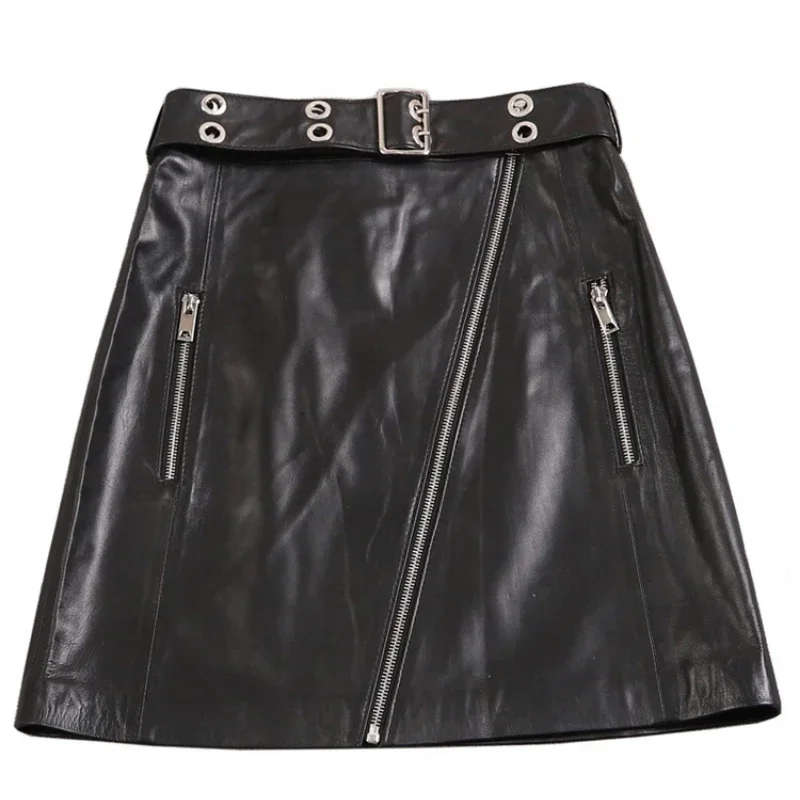 Tajiyane Genuine Leather Black Skirt Women Autumn Fashion Belt Rivet Decoration Sheepskin Skirt Zipper Bag Hip Mid Skirt FCY146
Tajiyane Genuine Leather Black Skirt Women Autumn Fashion Belt Rivet Decoration Sheepskin Skirt Zipper Bag Hip Mid Skirt FCY146