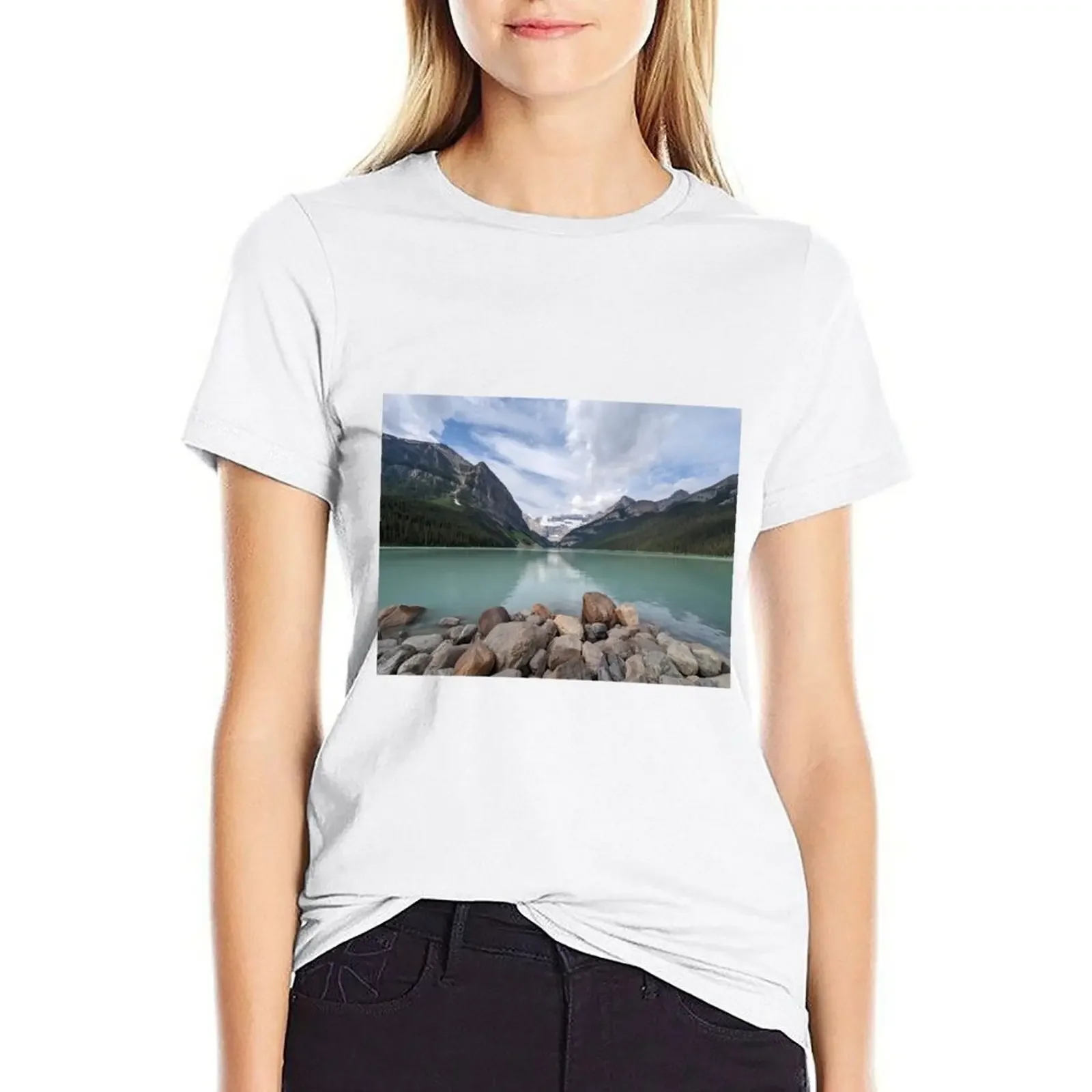 Lake Louise T-shirt Short sleeve tee korean fashion tops plain t shirts for Women
Lake Louise T-shirt Short sleeve tee korean fashion tops plain t shirts for Women