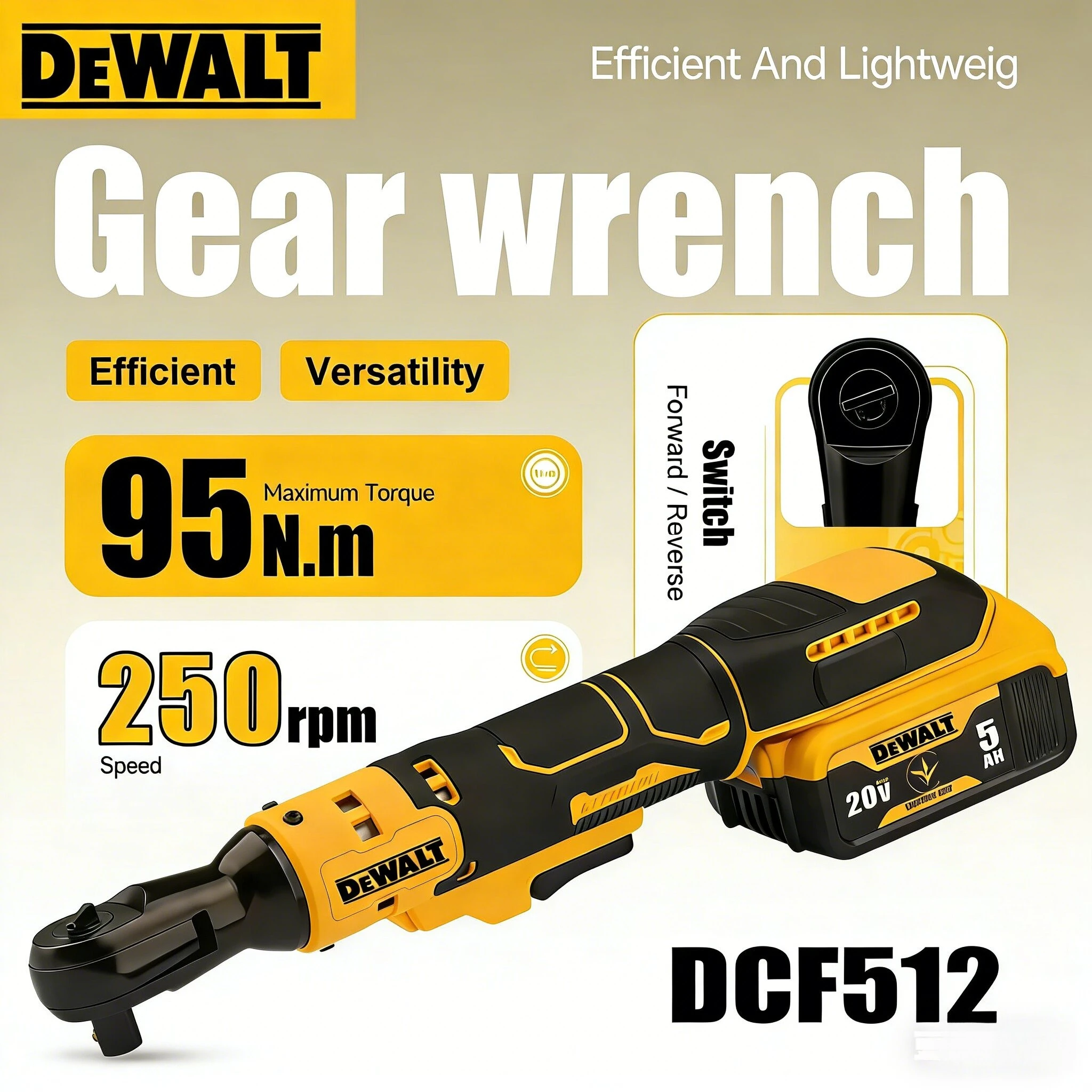 Аккумуляторный угловой гайковерт Dewalt DCF512 с регулируемой скоростью, многофункциональный, с LED-подсветкой, электроинструмент
Аккумуляторный угловой гайковерт Dewalt DCF512 с регулируемой скоростью, многофункциональный, с LED-подсветкой, электроинструмент